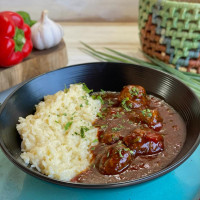 Albondigas con arroz kesu