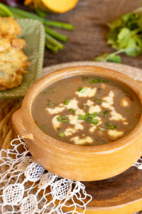 Poroto kesu con tortillita de arroz