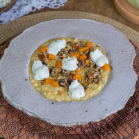 Risotto de calabaza y queso azul