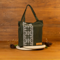 Tote verde - Bolso 100% algodon 